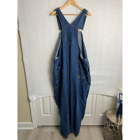 Berne Mens Pure Cotton Denim Bib Overalls Workwear Medium Wash 48 x 32 - Picture 7 of 10